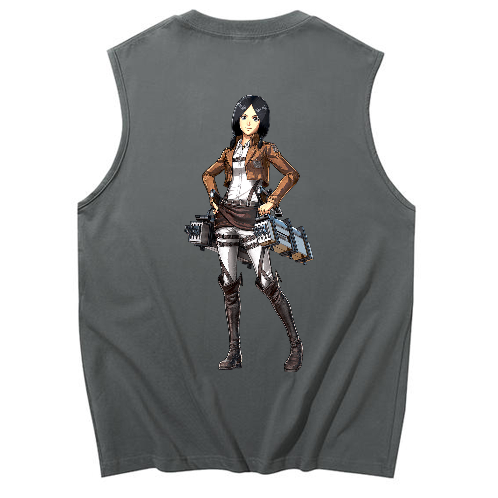（画像用） 進撃の巨人 ミカサ·アッカーマン Attack on Titan Mikasa Ackerman コットン100％タンクトップ（背面プリント）